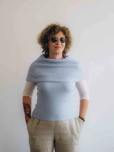 Dámske oblečenie dvojset RAGNILD bledomodrý – nákrčník a driekovník TATTJA.