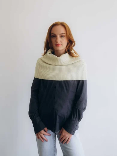 Dámske oblečenie nákrčník TANJA krémovo-vanilkový – elegantný pletený doplnok TATTJA.